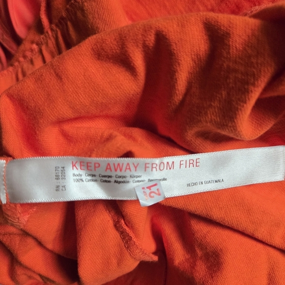 New Free People Beach Randi Halter 100% Cotton Tangerine Tango Dress Medium - Picture 7 of 8